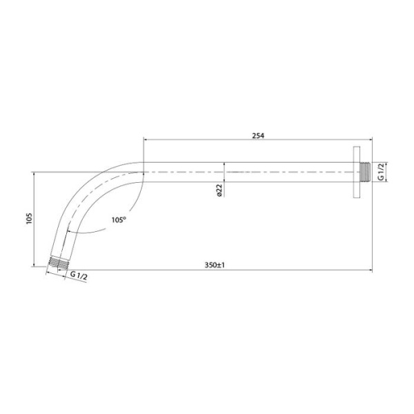 Кронштейн для верхнего душа IDDIS Built-in Shower Accessories 001SB35i61, хром
